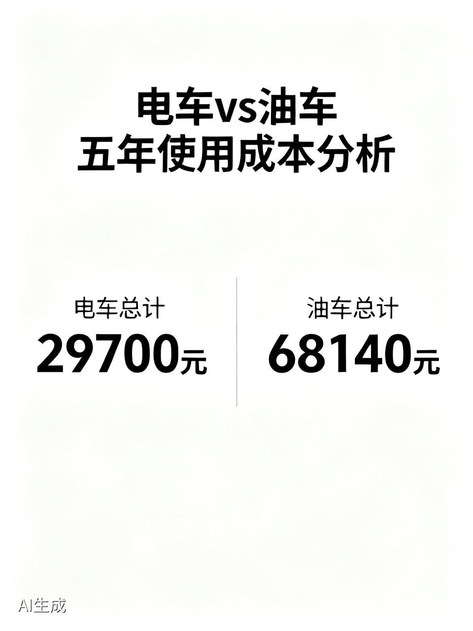 现在买电车还是买油车算一下账分析
买电车，起步价10万左右，使用5年，保险费19