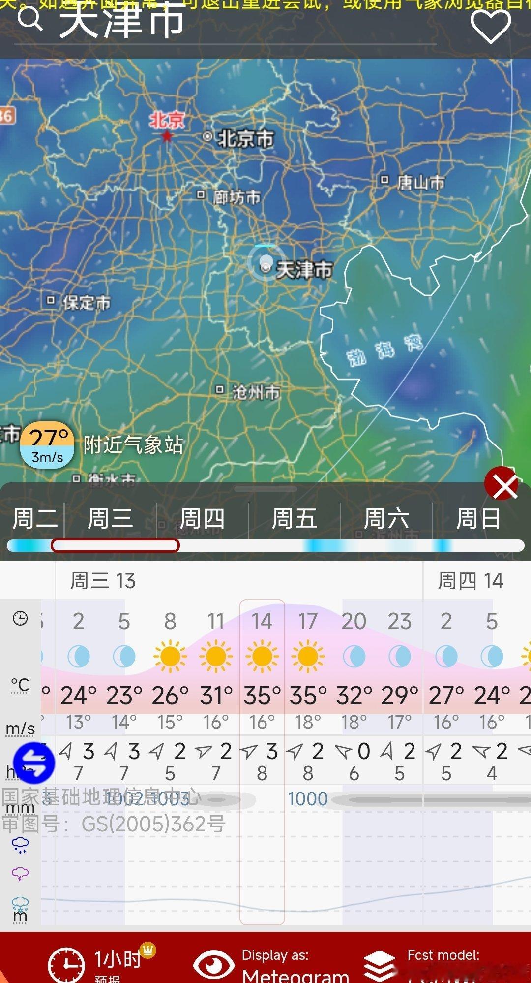 市区气温升至32.5℃，但目前相对湿度高达48%，折合露点20.1℃，露点冲上2