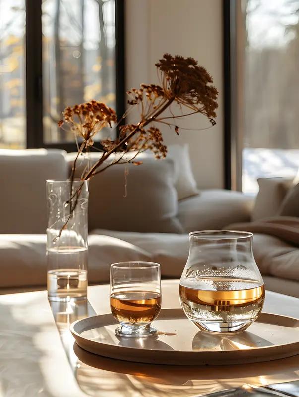 上联：有滋有味杯中酒，
下联：没心没肺盘中餐。