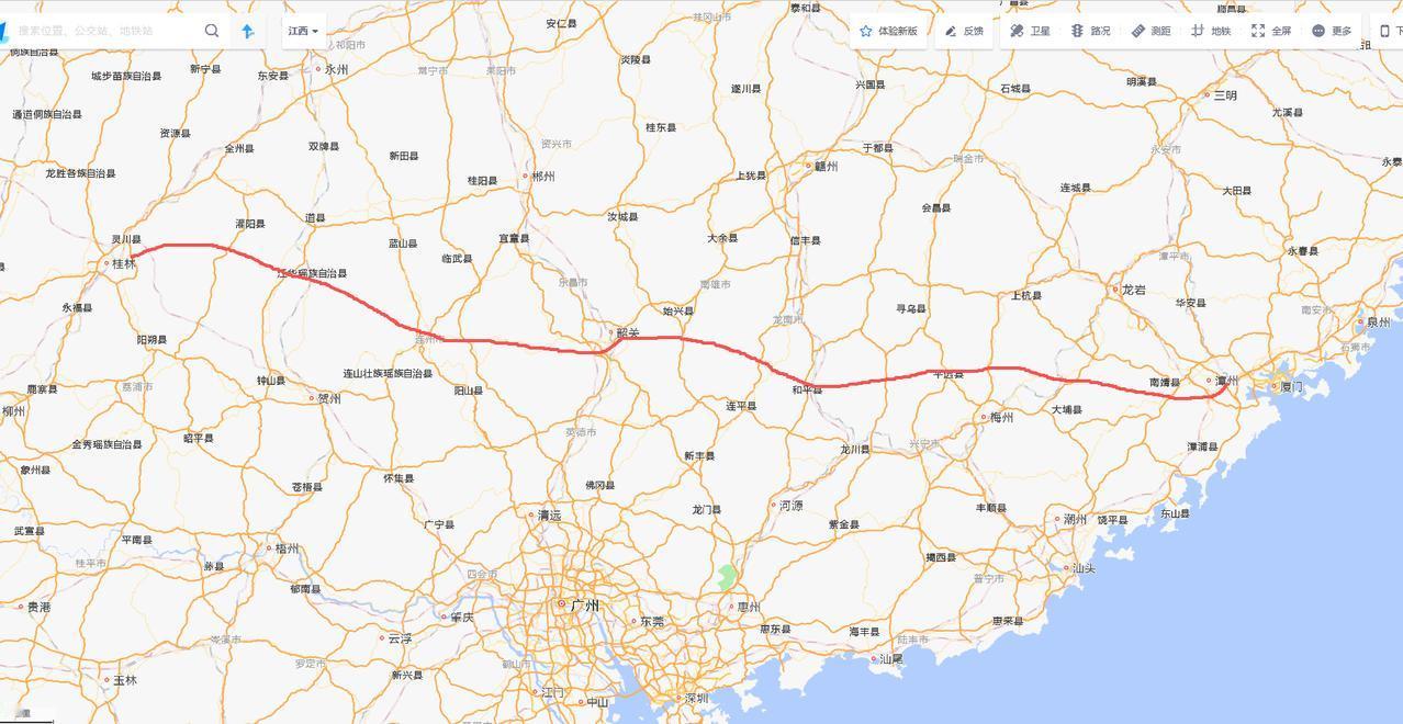 桂林-厦门高速公路设想
两个旅游大市来往更方便