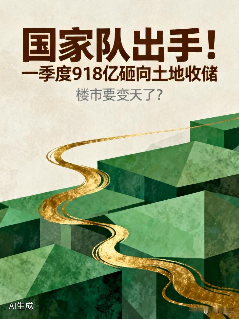 国家队出手！一季度918亿砸向土地收储，楼市要变天了？

  很多人没注意到，一