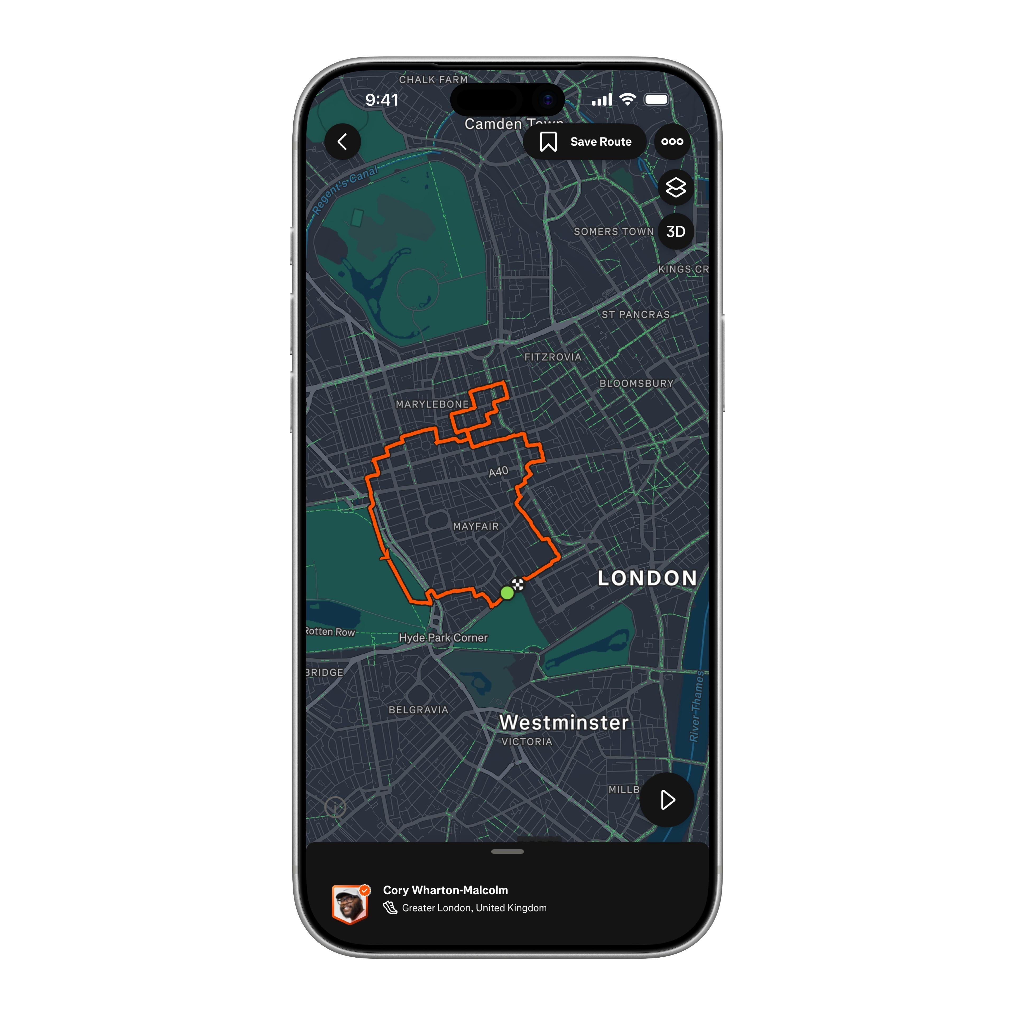  on London：Fitness+ 教练 Cory 走上街头，创作了这幅有