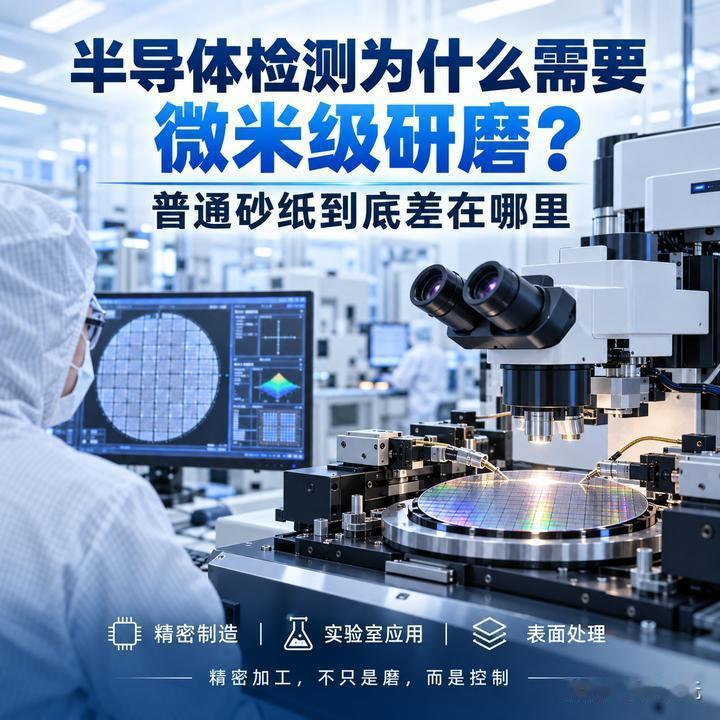 半导体检测为什么需要微米级研磨？普通砂纸到底差在哪里？
半导体检测为什么需要微米