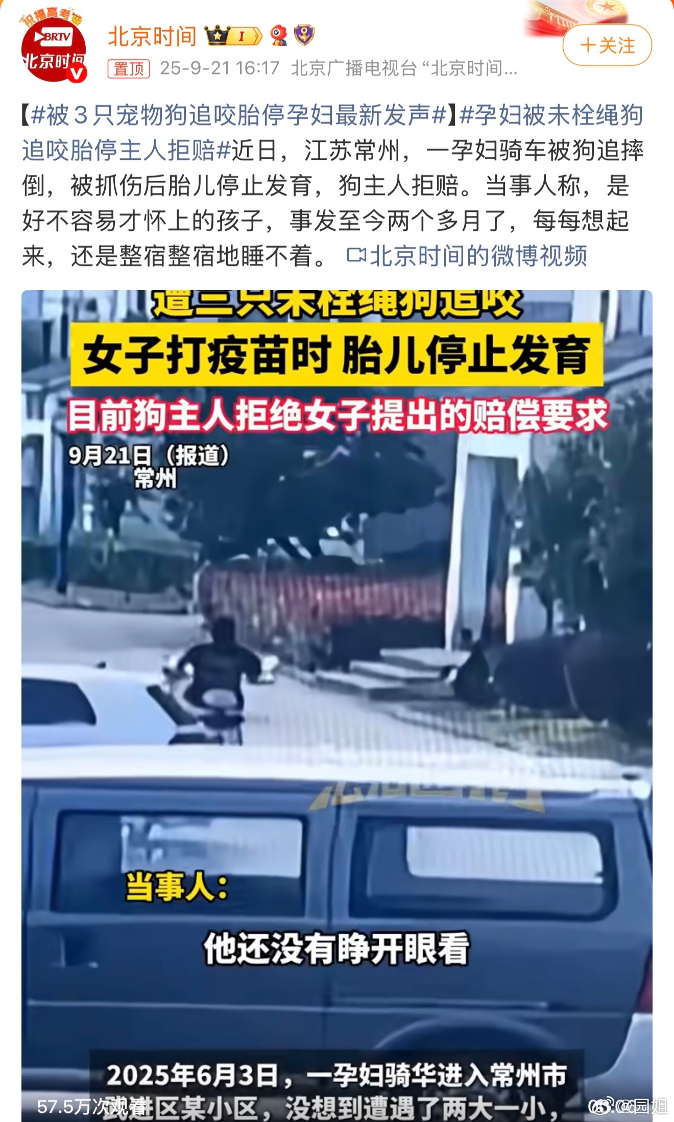 #孕妇被未栓绳狗追咬胎停主人拒赔#强烈建议一狗一证，狗狗犯错主人赔偿，拒不赔偿按