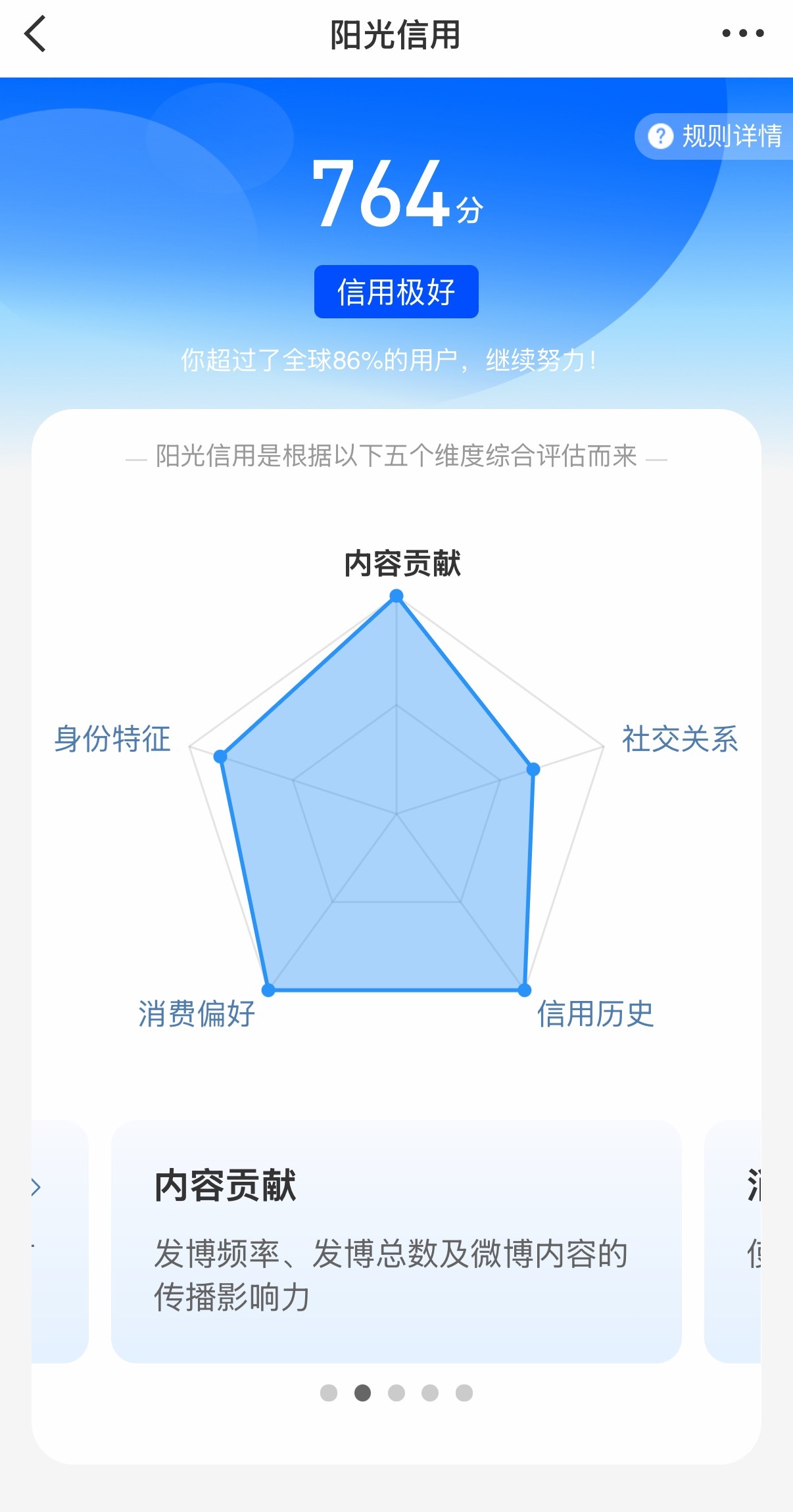 微博这个阳光信用有啥用我764分算什么水平🤔阳光信用