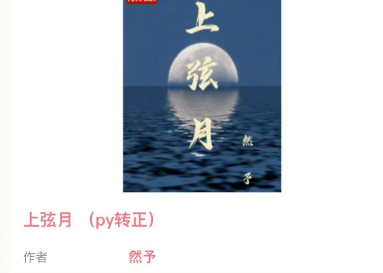 小说推荐：《上弦月》作者:然予简评：安静敏感女主vs天之骄子男主，双向暗恋，久别