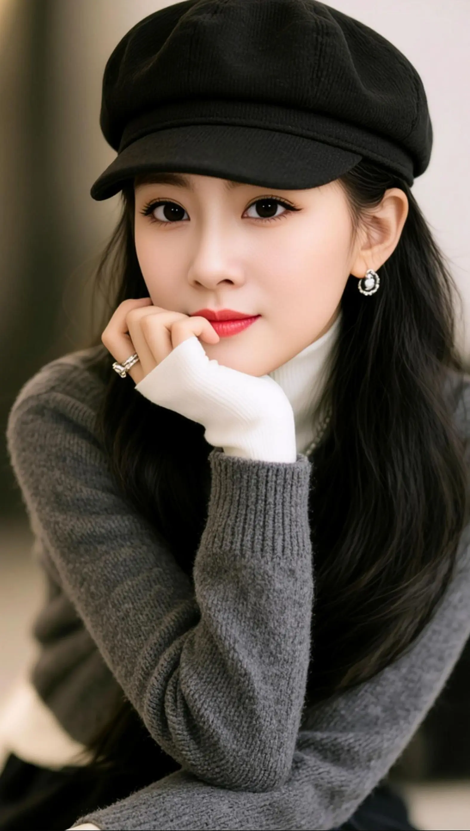 AI贝雷帽肖像  ai创作