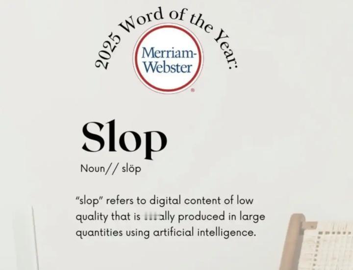 抵制 “AI 泔水”，守护思考的权利

Slop---“AI 泔水” 入选年度热