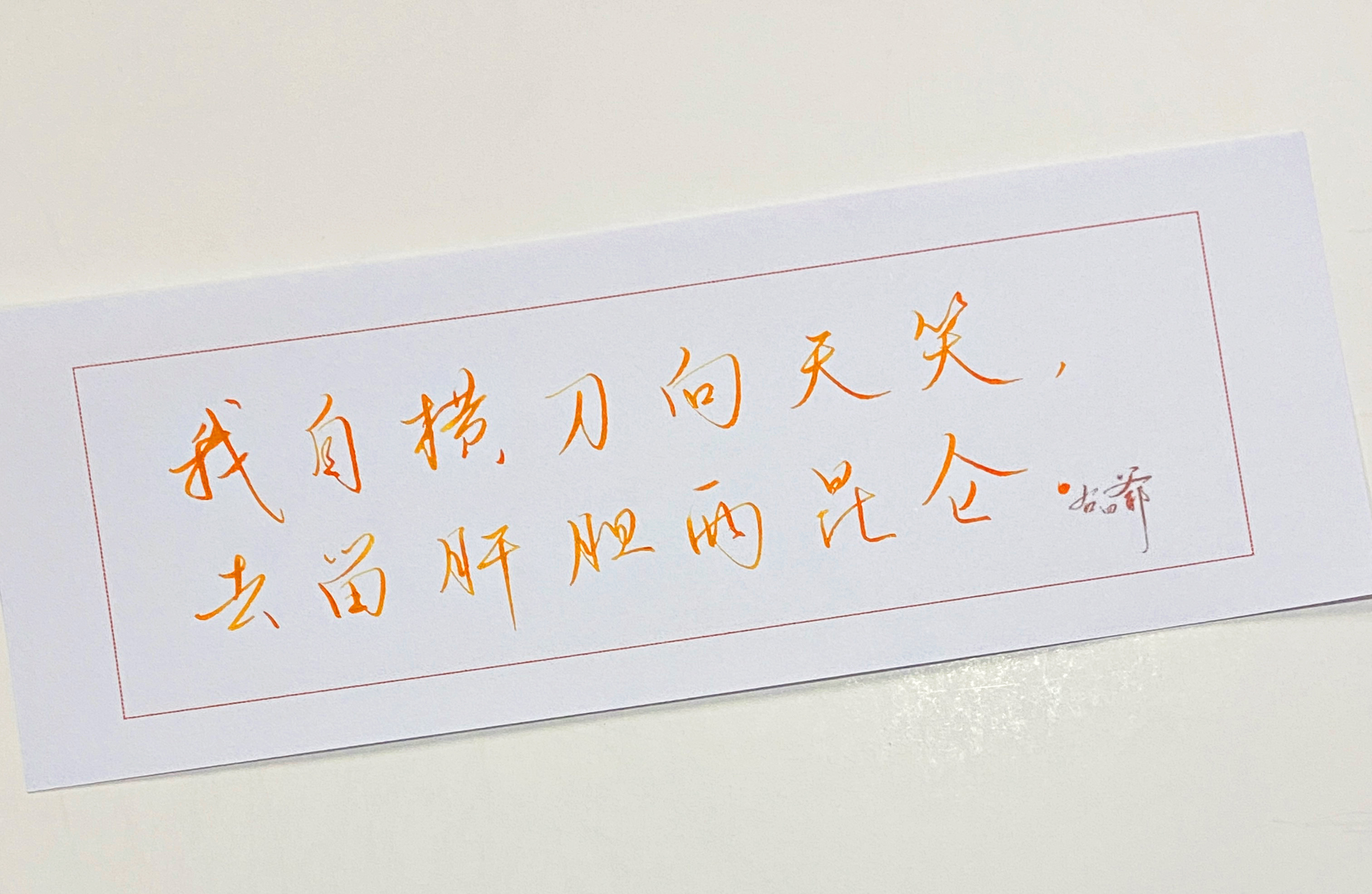 练字  我自横刀向天笑 