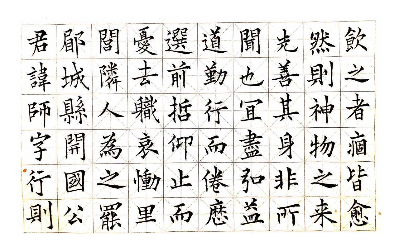 这件临欧楷书作品功底扎实，绝非所谓“丑书”，是非常优秀的欧楷临摹作品：

从技法