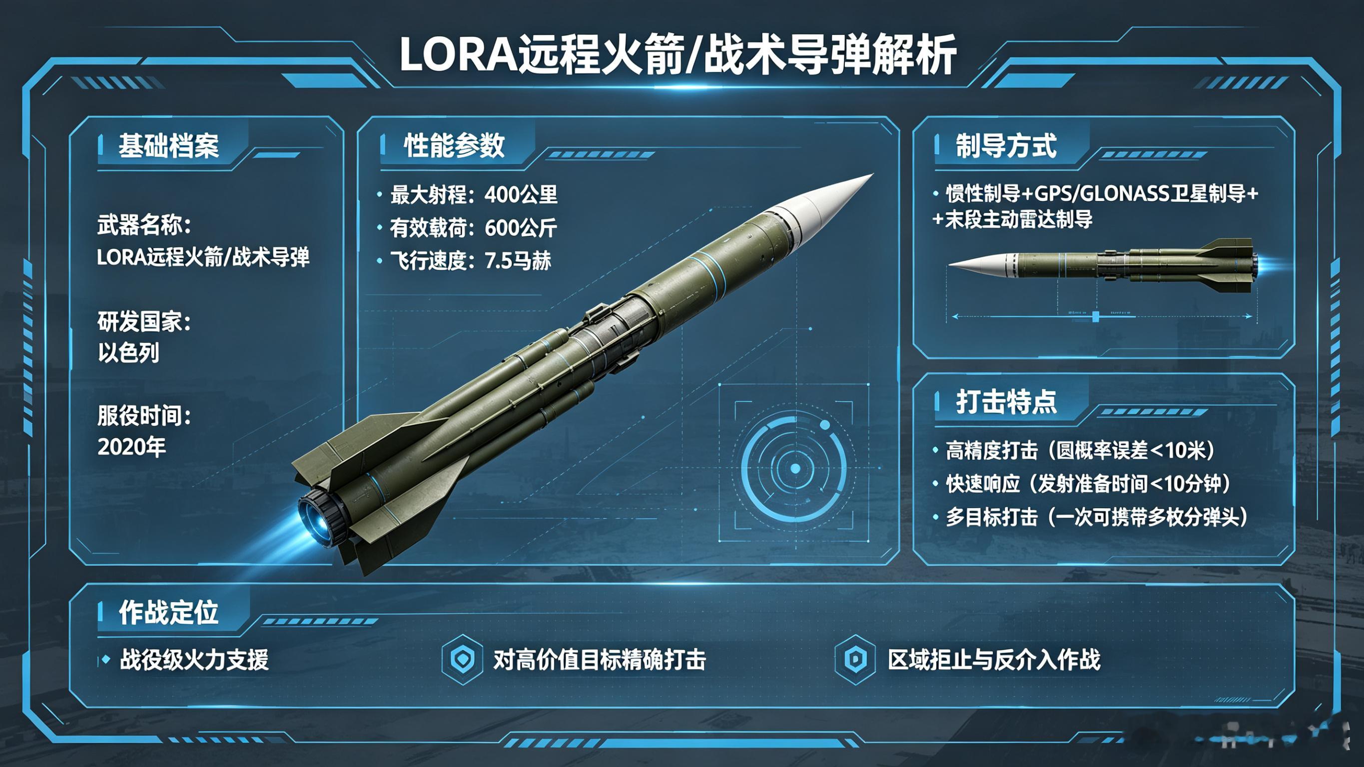 LORA是一套由以色列航空工业公司研发的远程火炮武器系统，被定位为战役/战术级的