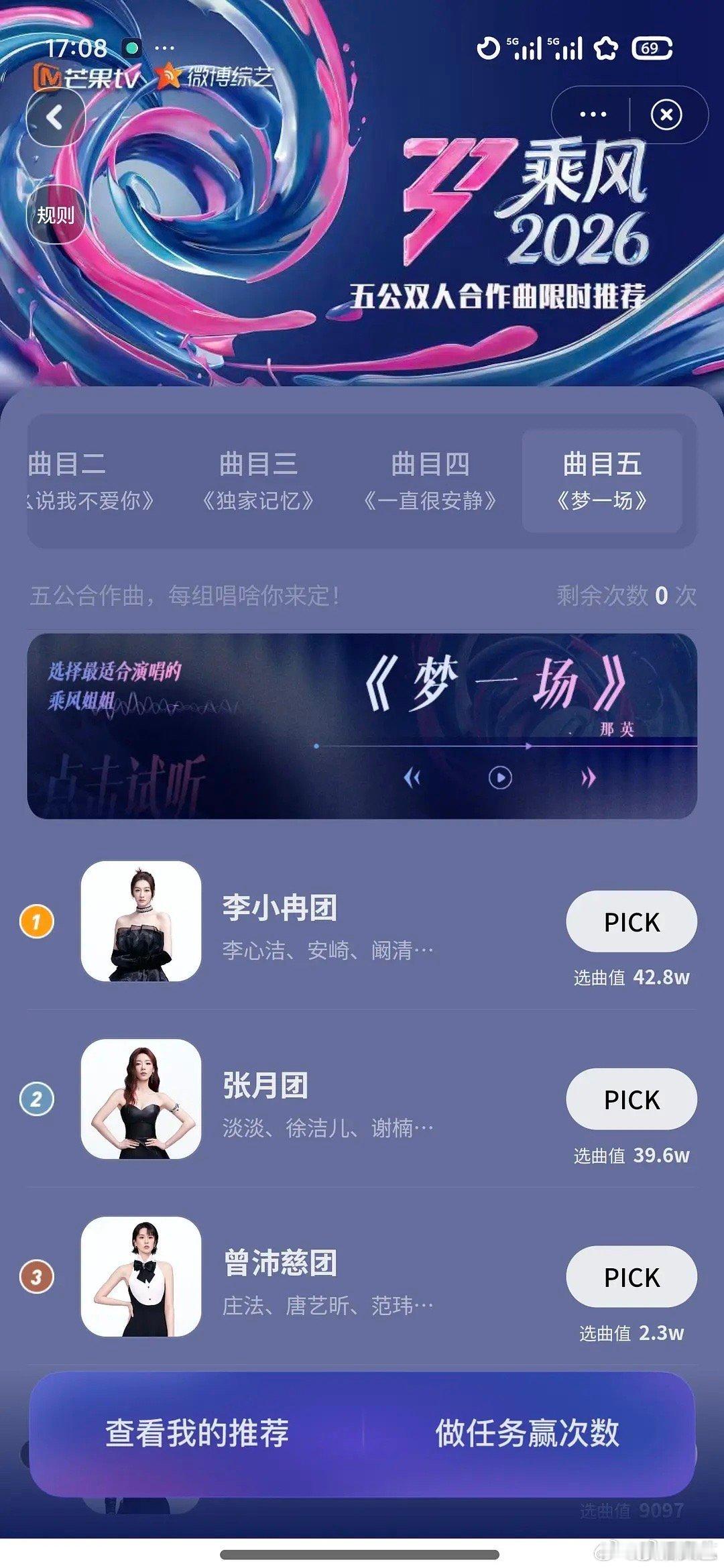 梦一场投票李小冉团反超张月团李小冉团反超张月团 梦一场投票李小冉团反超张月团，燃