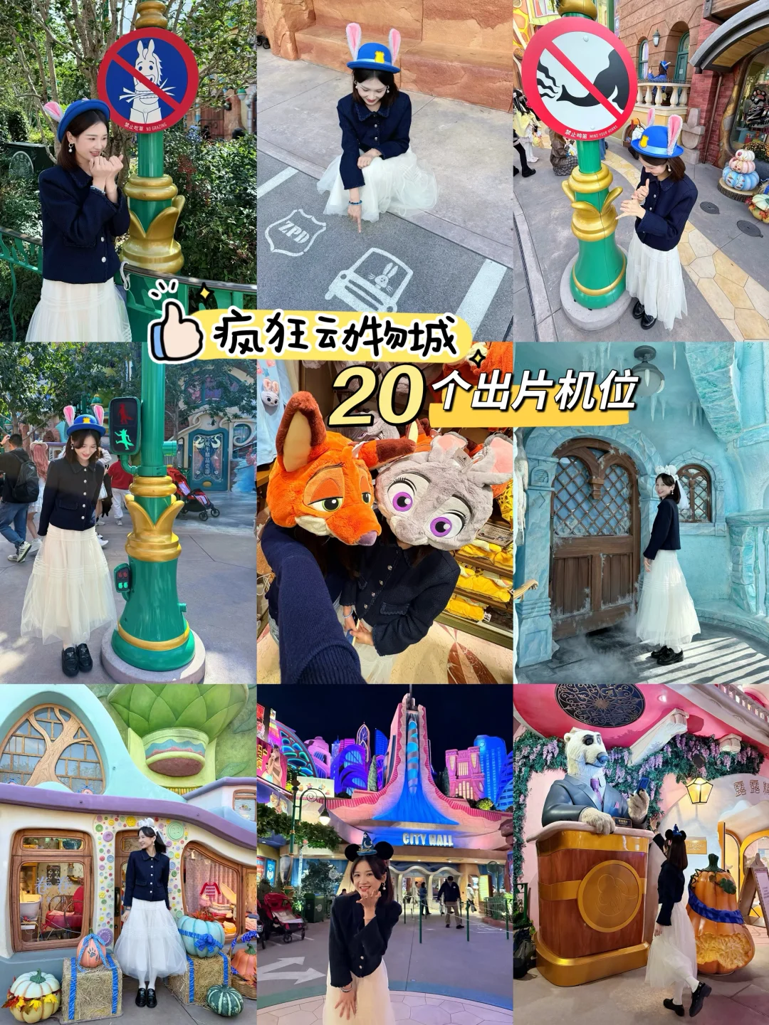 迪士尼疯狂动物城！！！20个出片机位🐰🦊🚙🚥