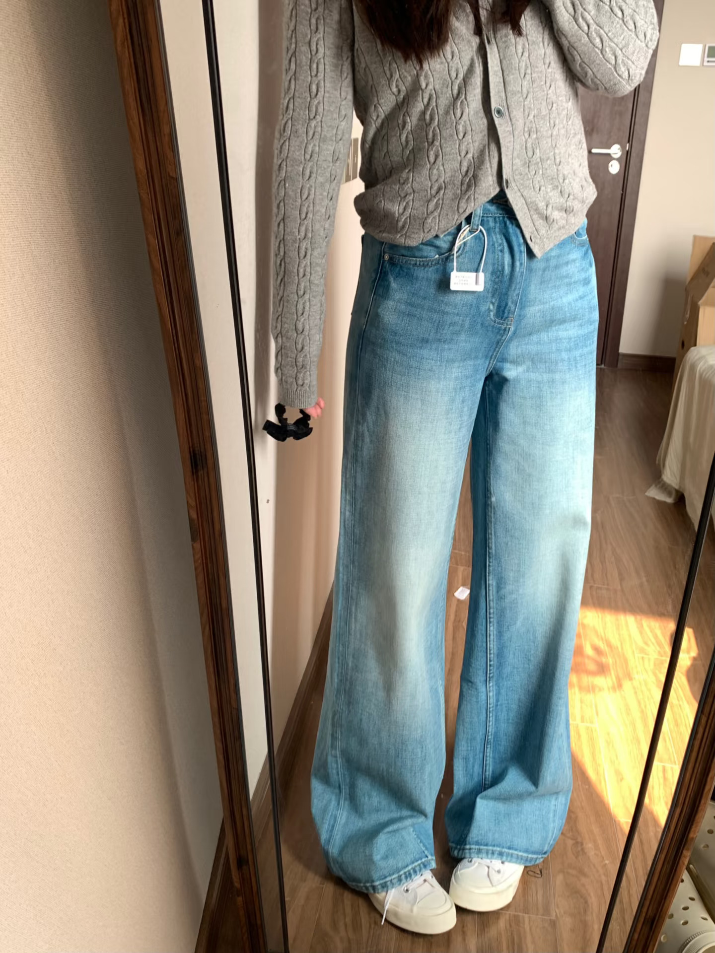 158/110微胖梨形买到超满意的窄版阔腿裤🥰