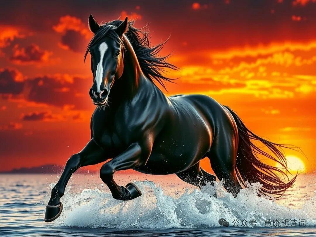 永遇乐•马
李家宁(中国)
雪锁霜蹄，星瞳照夜，苍茫云阙。
蓟北烟寒，陇西草白，