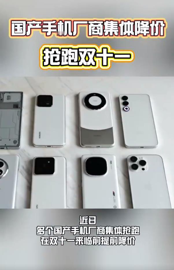 国产手机厂商集体降价抢跑双十一 今年的双十一购物节，国产手机厂商们已提前打响价格