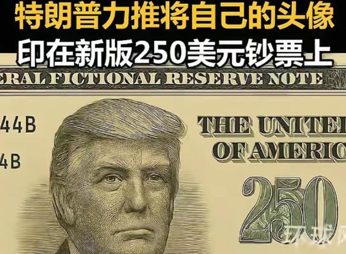 美国历史首位250总统来了，他就是特朗普。

因为特朗普竟要求把自己的肖像印在2