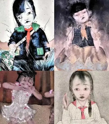 抽象的大师是一个接一个…鲜亮红布孤零零卡在一团死墨里，像祭品不像开学。就这一句，