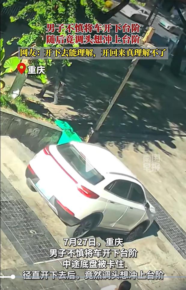 7 月 29 日南国早报转发重庆路面监控记录的交通趣事，7 月 27 日白天，重