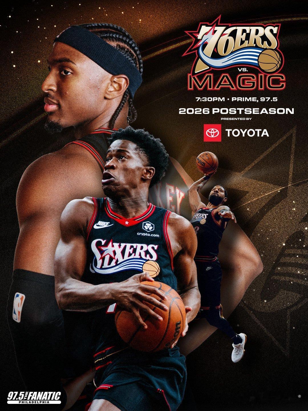 NBA附加赛：76人vs魔术首发阵容名单：马克西、埃奇库姆、乔治乌布雷、博纳费城