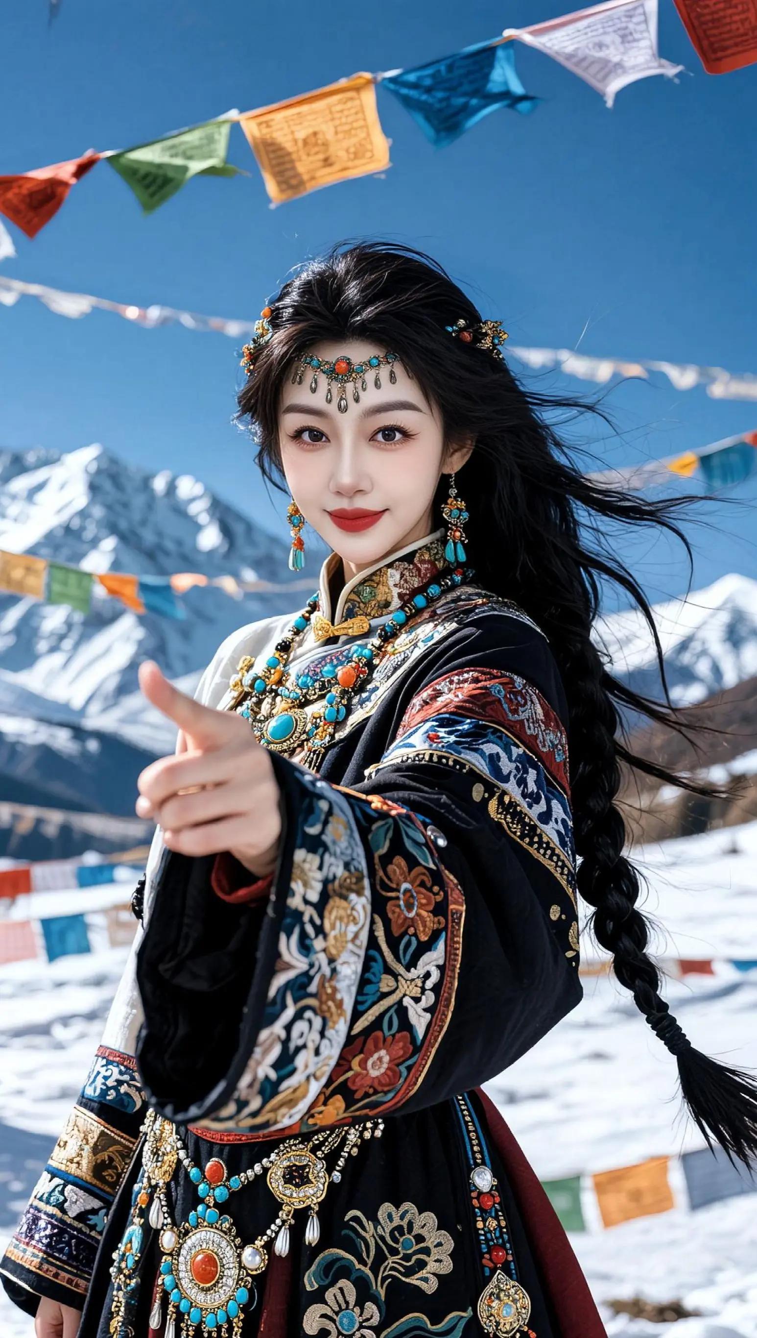 AI藏风雪山照 ai创作全新升级 玩法达人挑战赛 特效拍摄