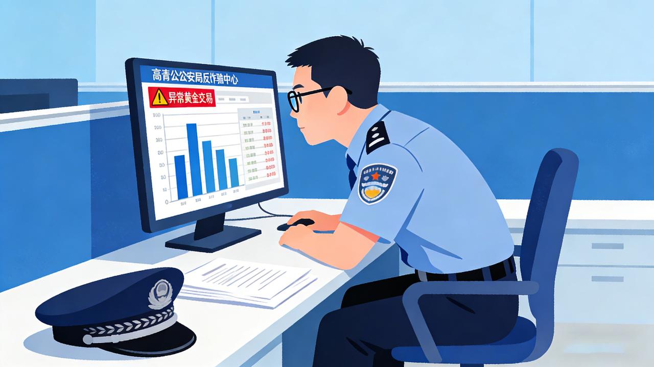 山东高青民警排查时发现周女士大额购金异常，经耐心劝说，揭穿其被“高额回报”诱骗的