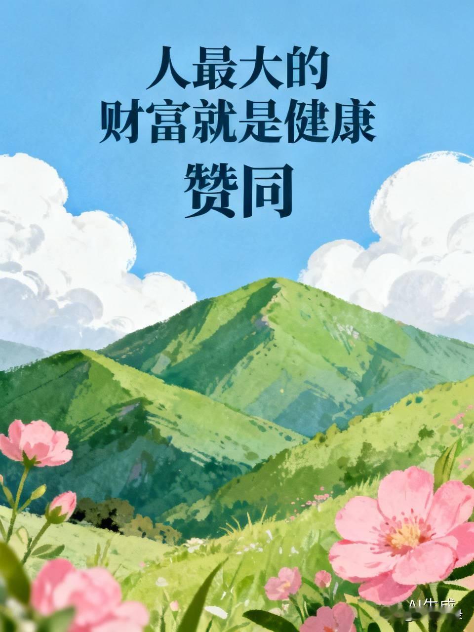 我超赞同人最大的财富就是健康。有了健康，才能尽情去追逐梦想、享受生活。就像我之前
