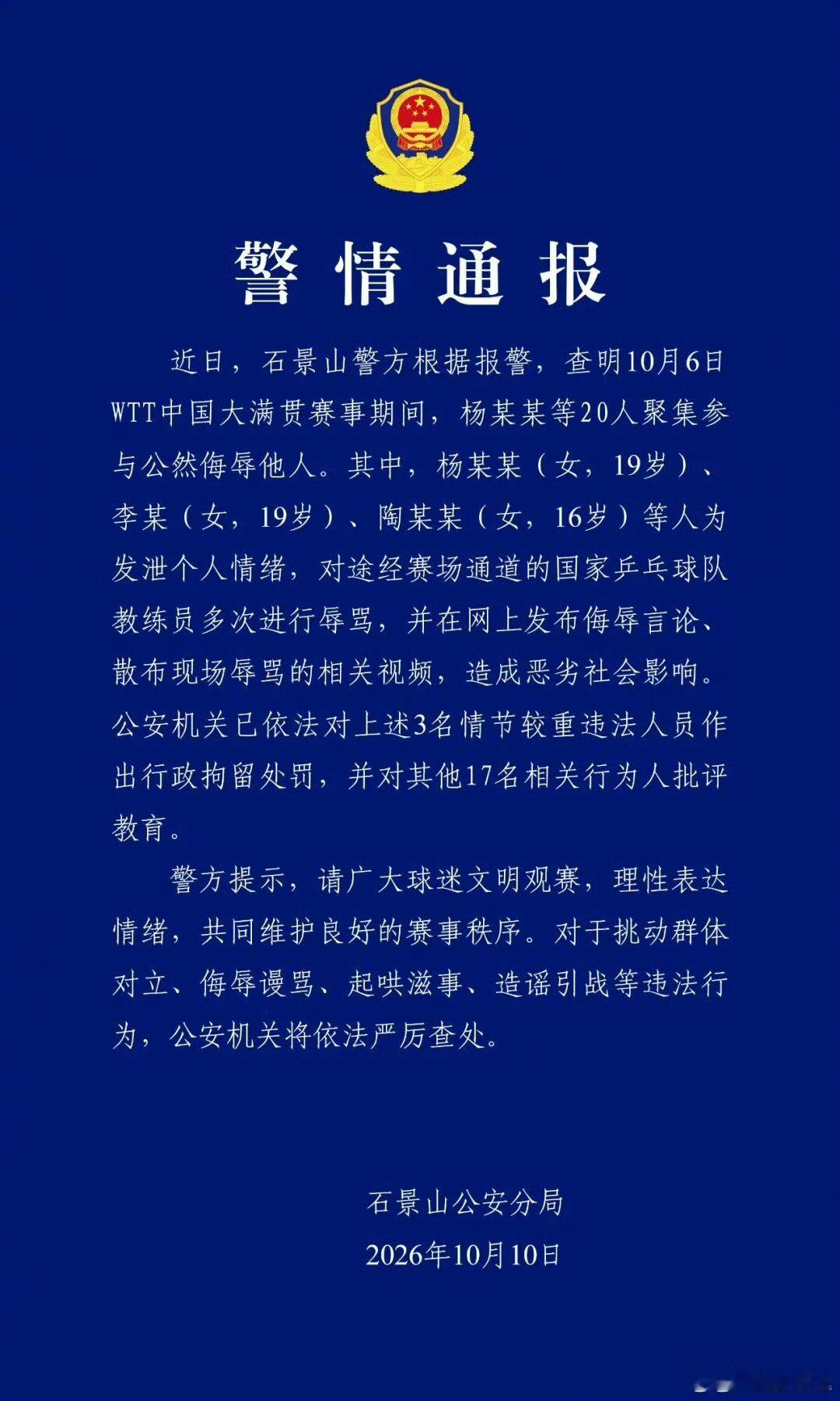 警方通报王皓被围堵辱骂处理结果两个19，一个16[摊手]整体都是这样的年龄段……