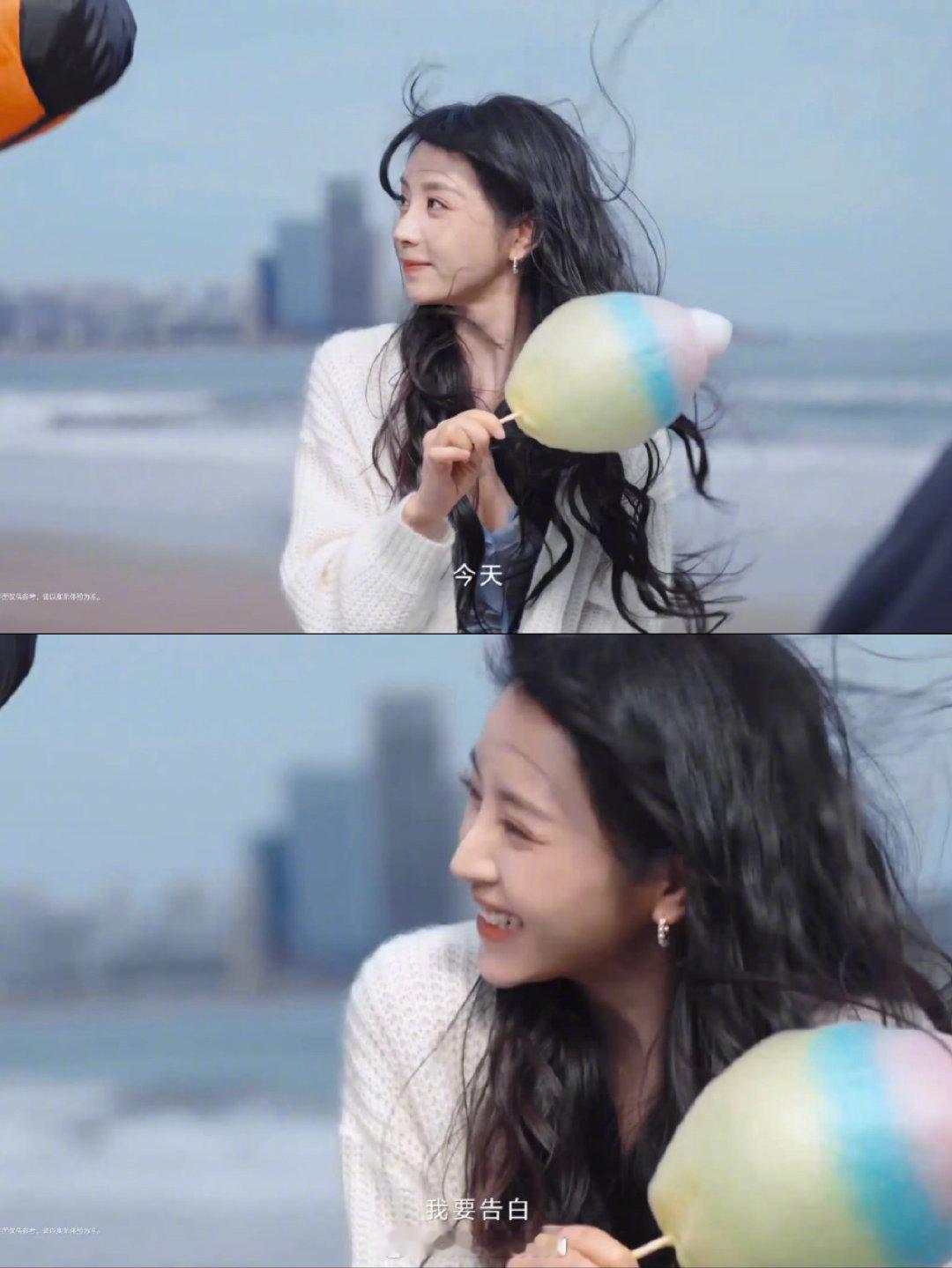 田曦薇今天我要告白 今日份告白必须留给闪闪发光的田曦薇！捧着花奔跑的她元气拉满，