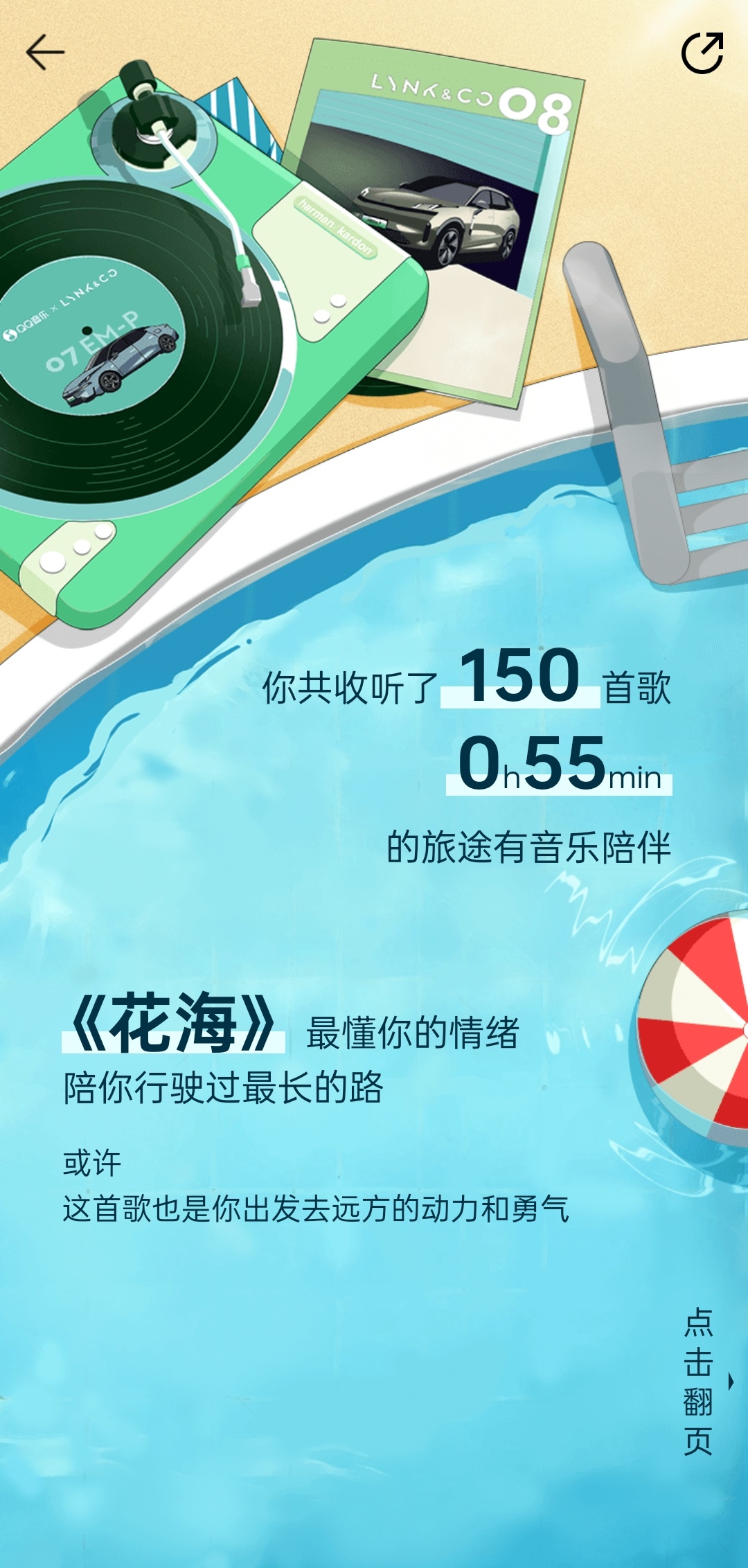 开车听歌是我最高频的场景甚至还经常在停车的时候在车里吹着空调听着歌，这个是#夏日