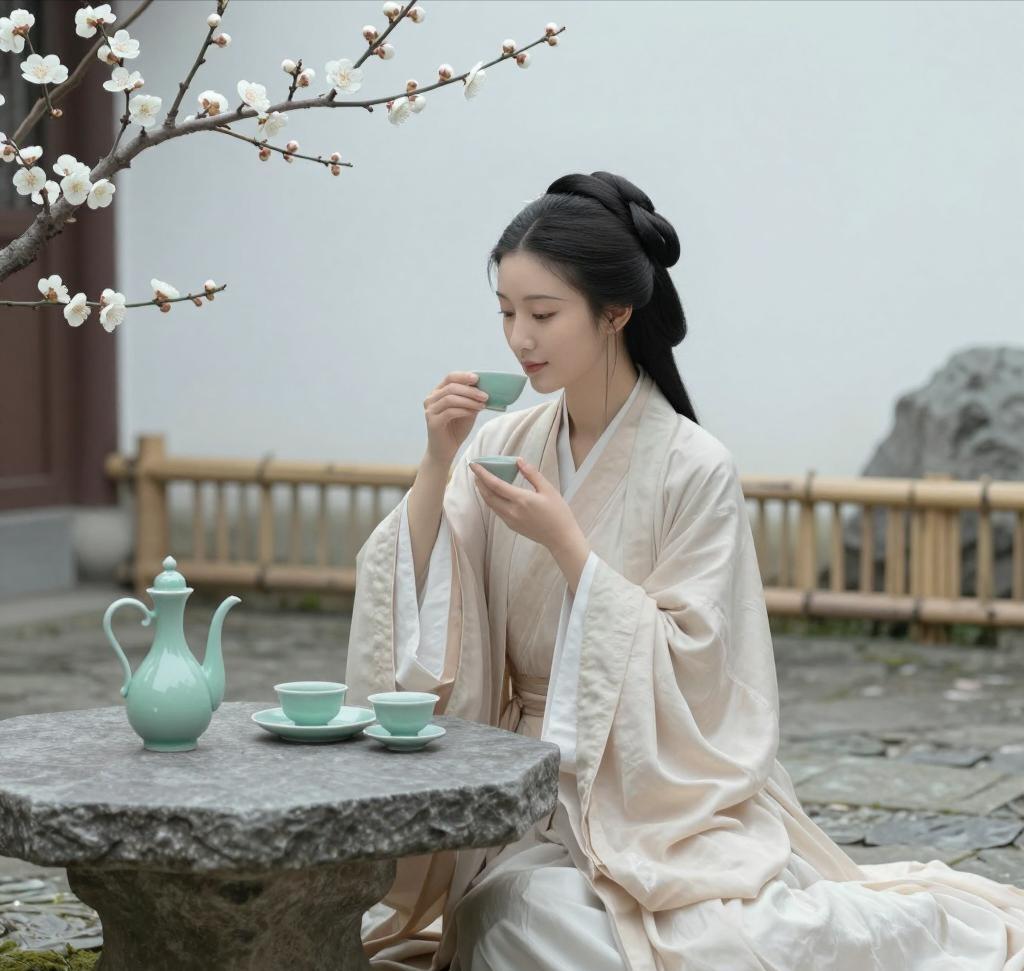 闲庭独坐对闲花，轻煮时光慢煮茶。忘却人间三千事，心宽无处
不桃源！人生至高境界：