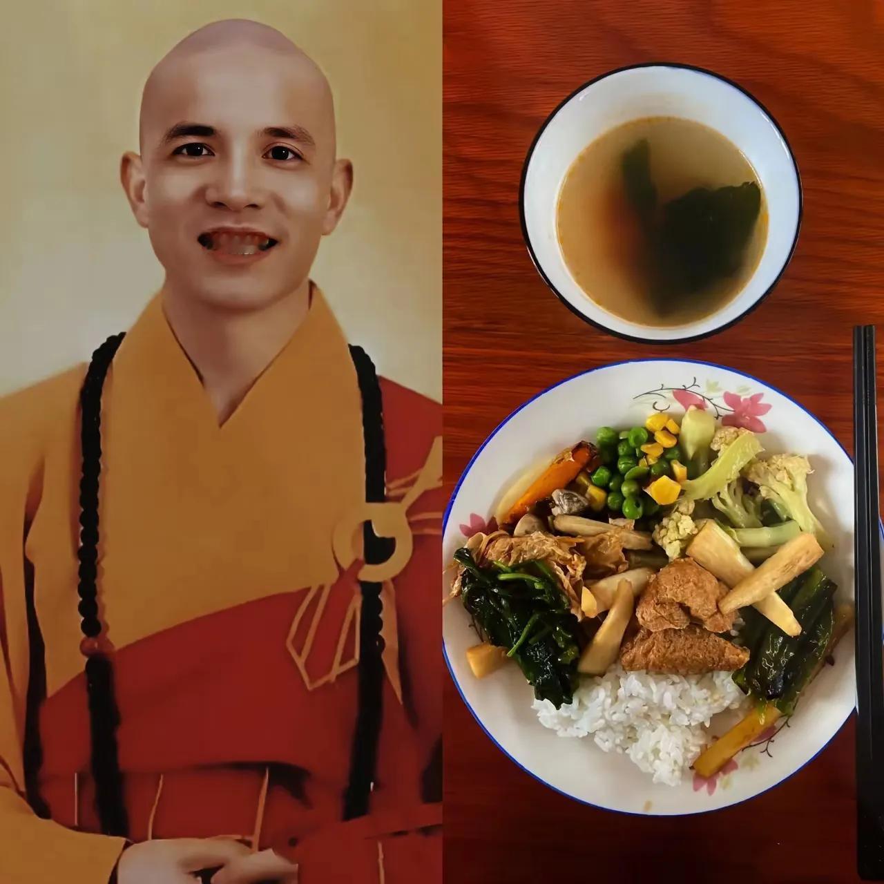 嵩山少林寺的方丈印乐法师这时候来了，终于让人大家领略到什么叫真正的粗茶淡饭，一碗