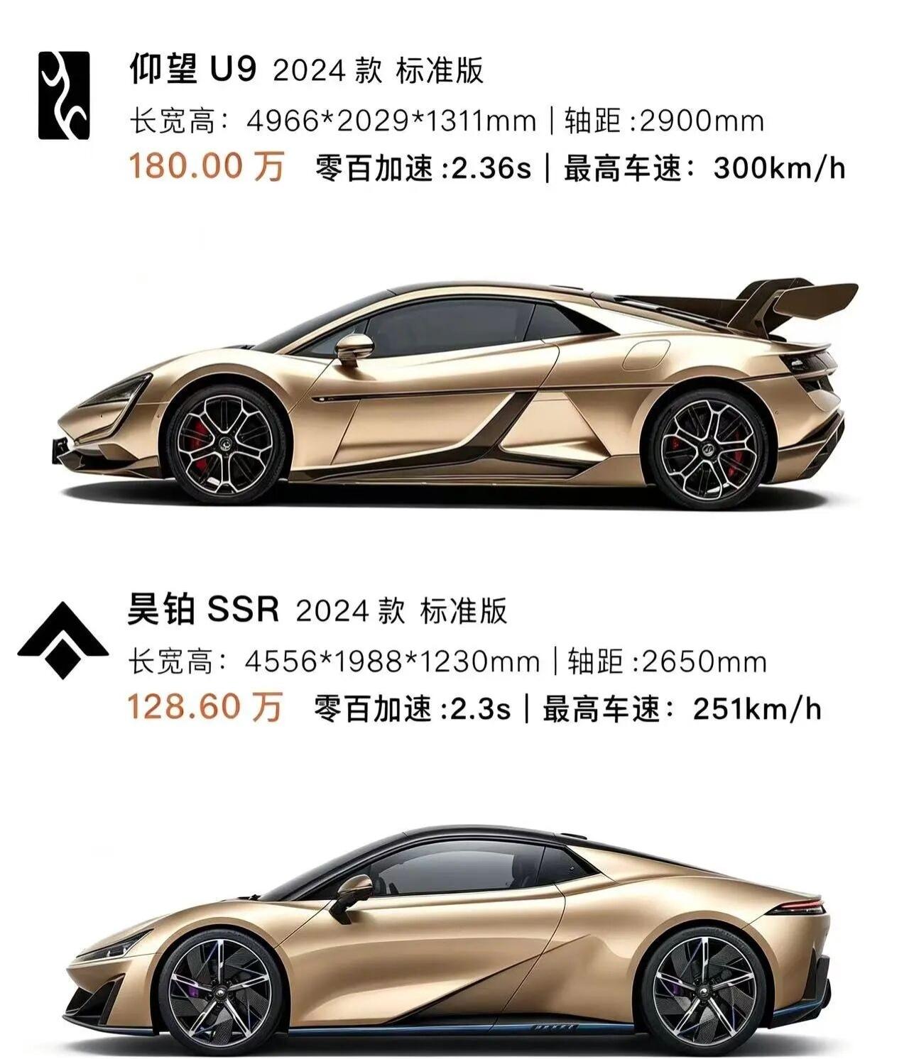 要是你有180万你会选择仰望U9还是昊铂SSR？同为自主品牌百万级纯电超跑，两款