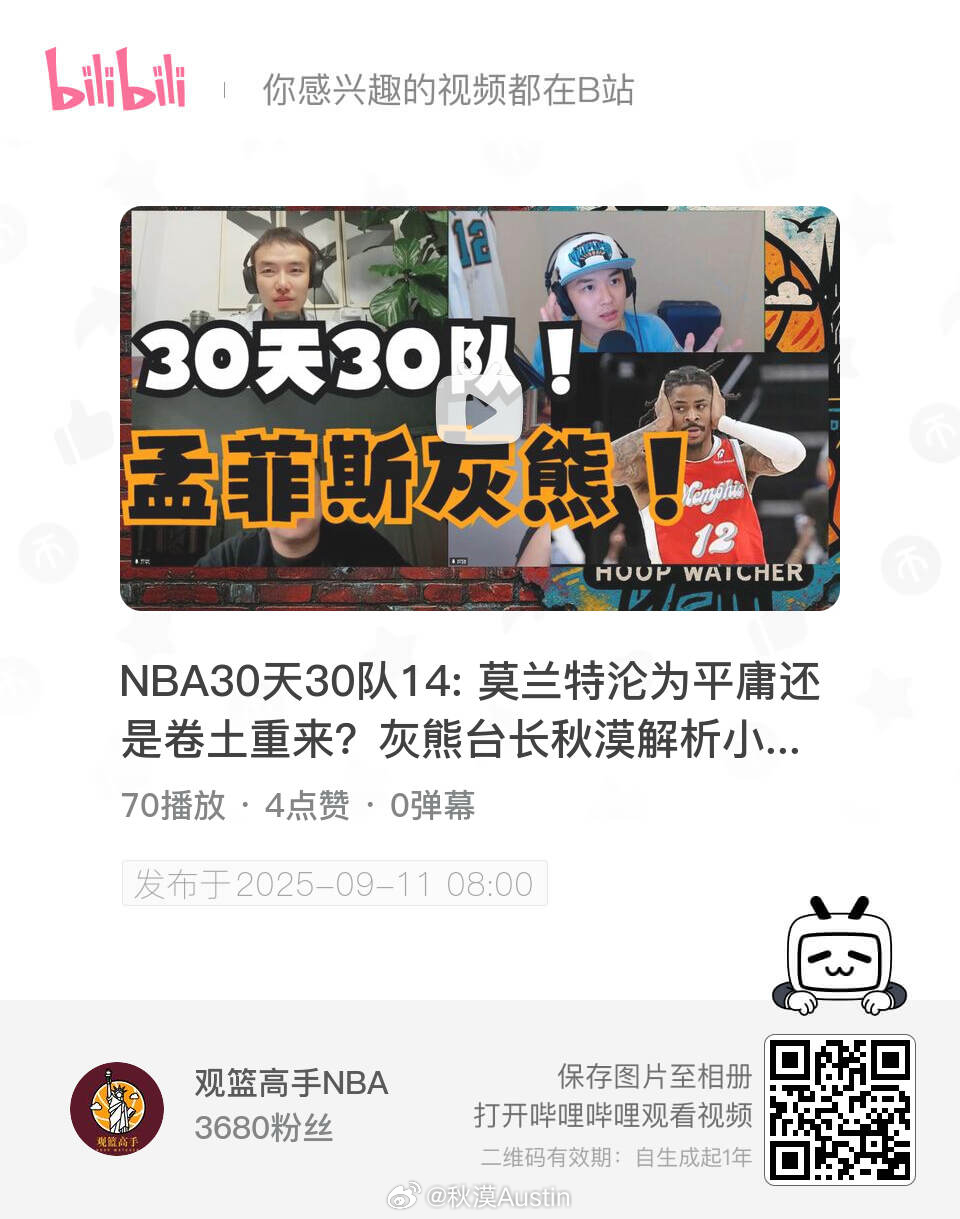 感谢的邀请，这期作为灰熊的赛季前瞻。 ​​​