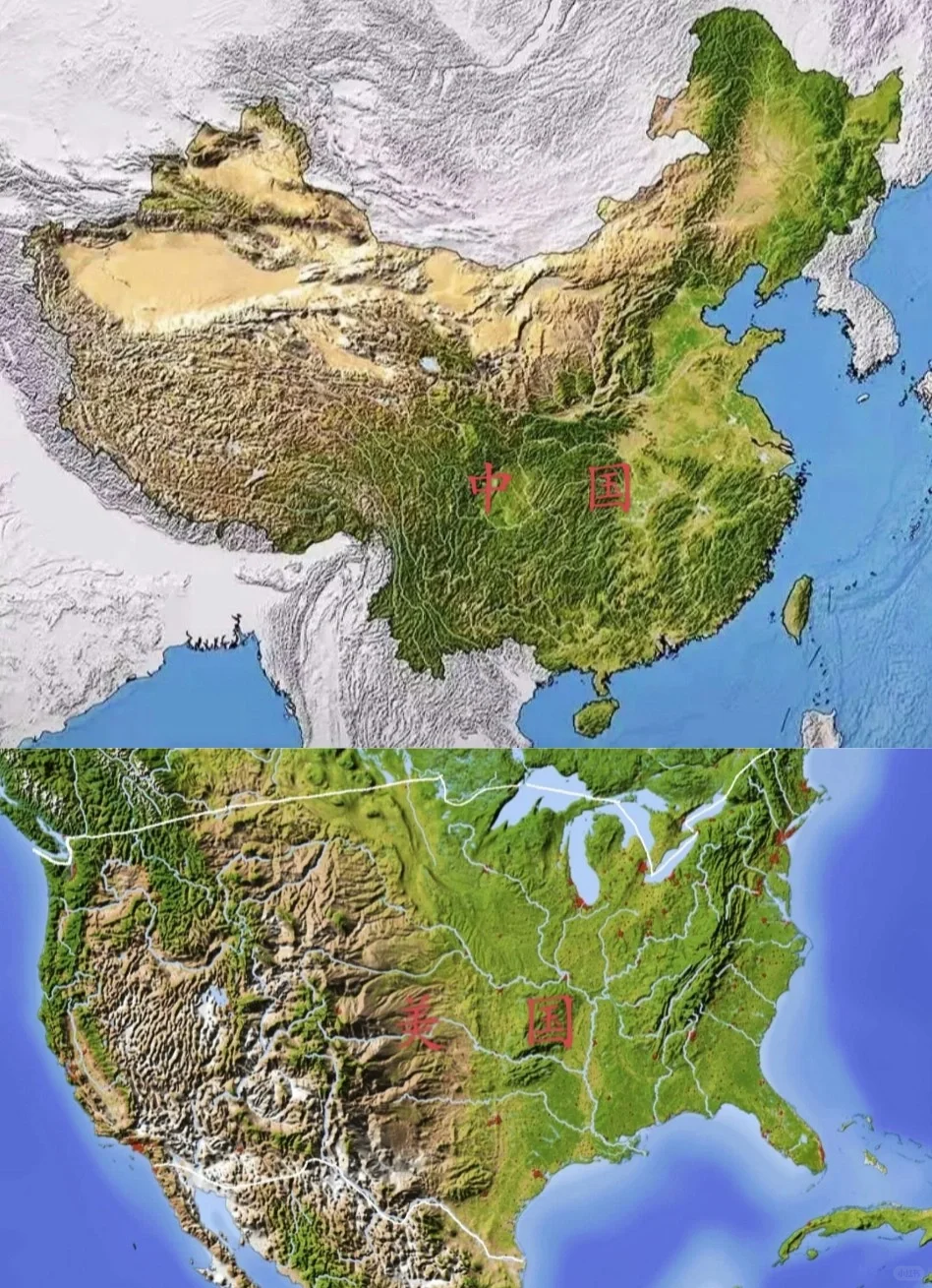 中国的地理条件真的比美国差很多吗？