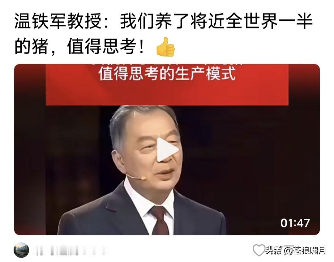 温铁军教授:我们养了全世界将近一半的猪！这个问题值得认真思考。

看到这个题目，