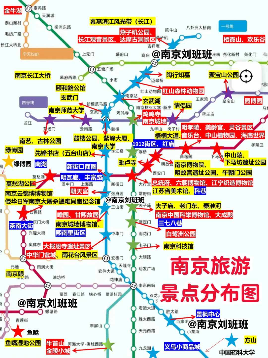 🗺️南京旅游热门景点分布图