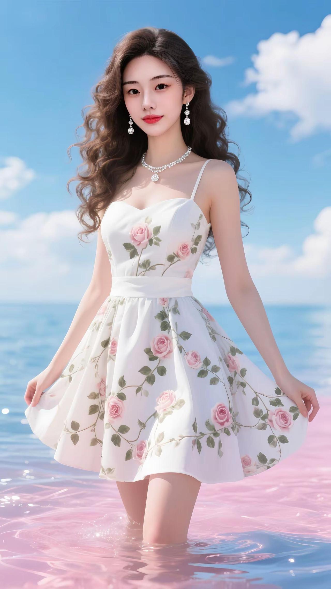  温柔是藏在细节里的美✨喜欢这种风格吗？夏日海滩度假风白色连衣裙