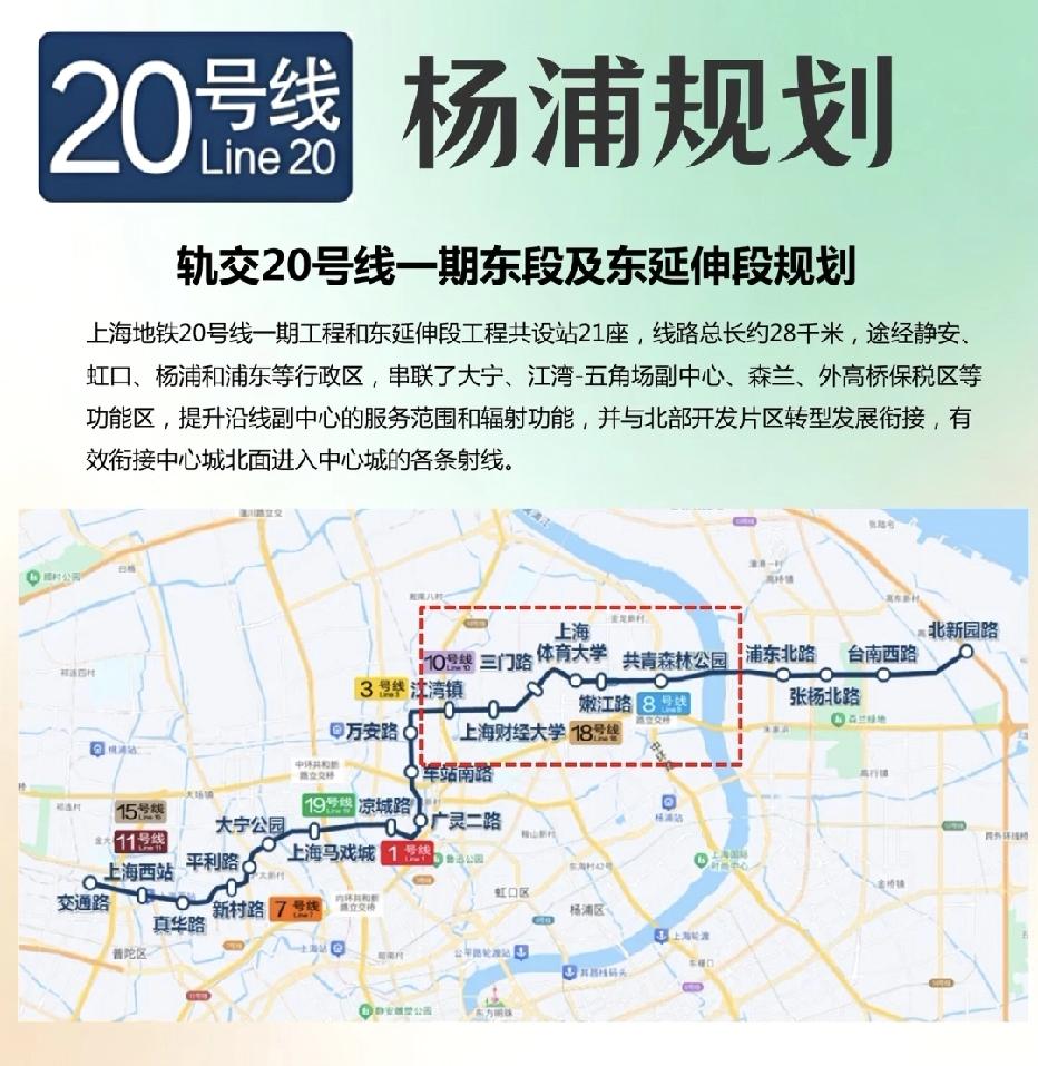 上海轨交20号线杨浦段规划出炉！这条东西大动脉要串起哪些黄金板块？
 
上海地铁