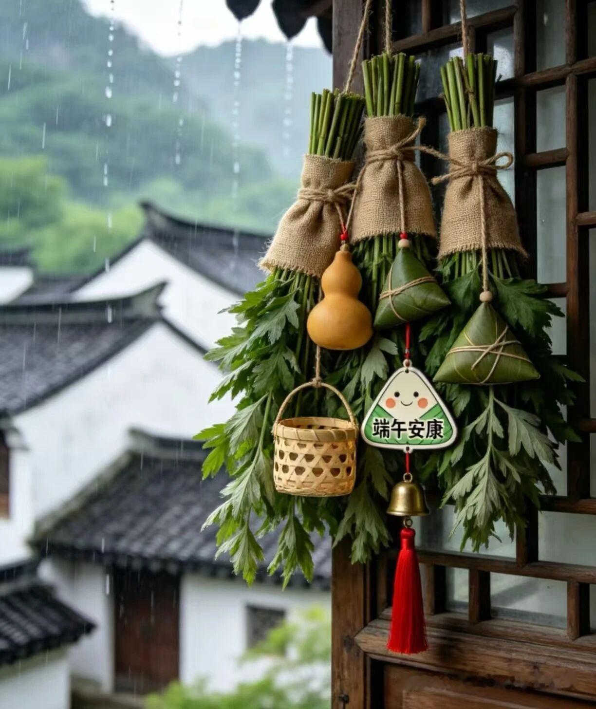 浣溪沙 · 端午即境有寄

更漏凉风拭碧枝，
晨来骤雨闹清池，
端阳节气古如斯。