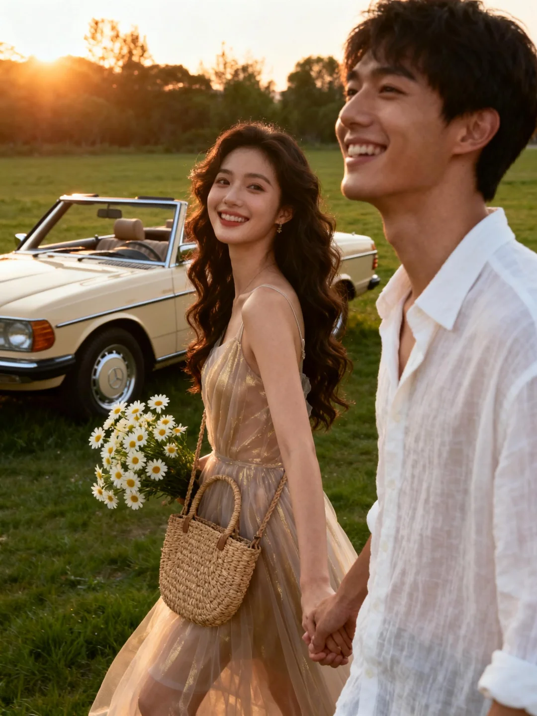 0 成本✨草地复古情侣写真