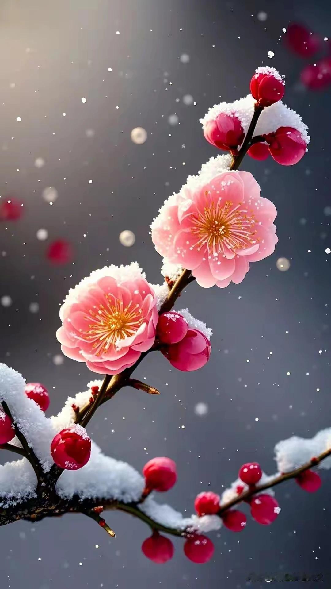 上联：处处暖阳苏嫩蕊
下联：朵朵梅花送暗香