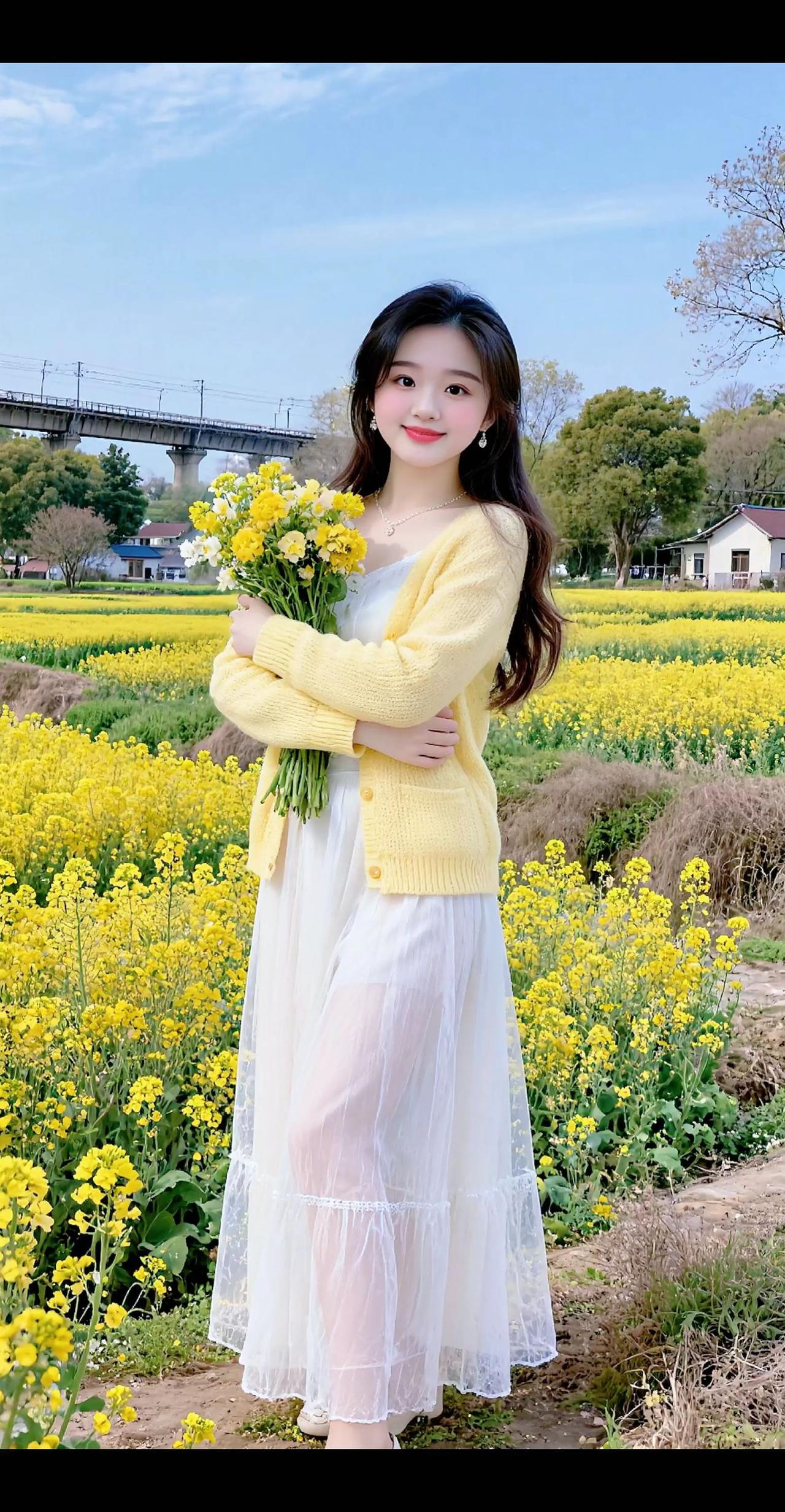 美丽的油菜花 油菜花拍照 油菜花打卡 油菜花好美 特效同款视频