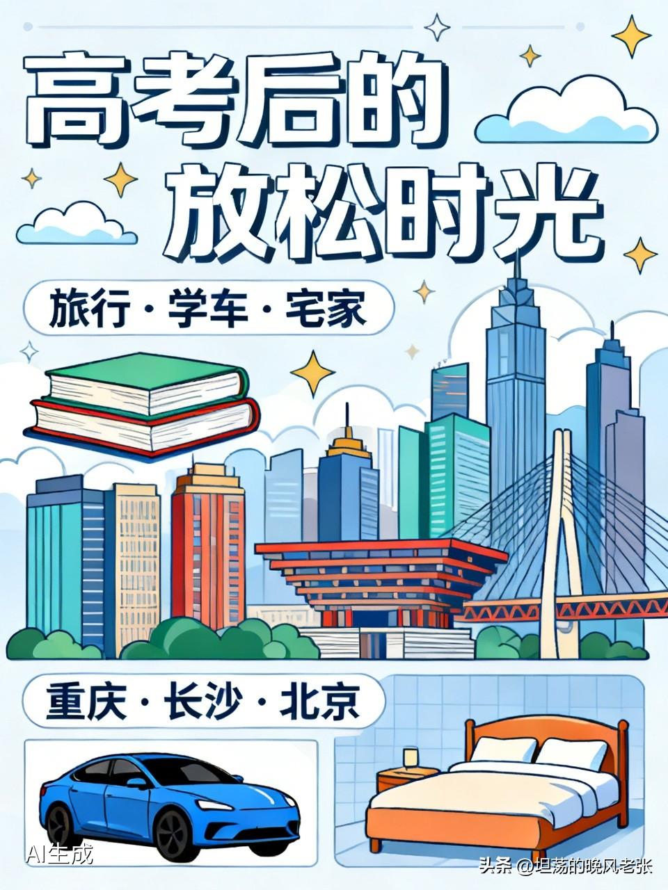 高考结束，有人喜欢来一段旅行，去看看外面的世界，在旅途中忘却备考的压力。
也有人
