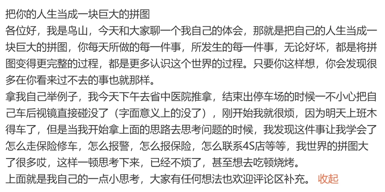 把你的人生当成一块巨大的拼图