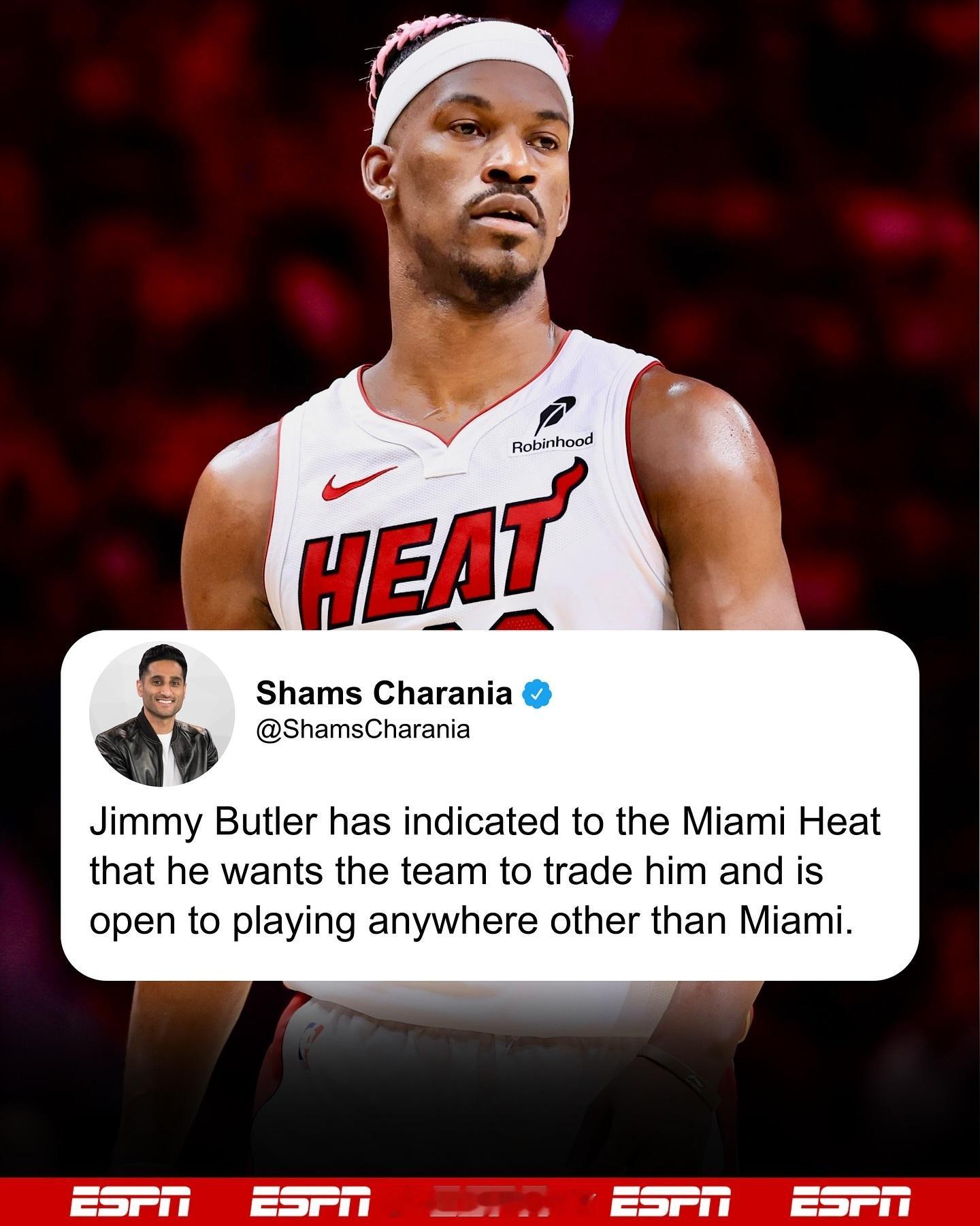 赛后巴特勒赛后采访 巴特勒申请交易  “我想在篮球中找到快乐，不管是在哪里”“我