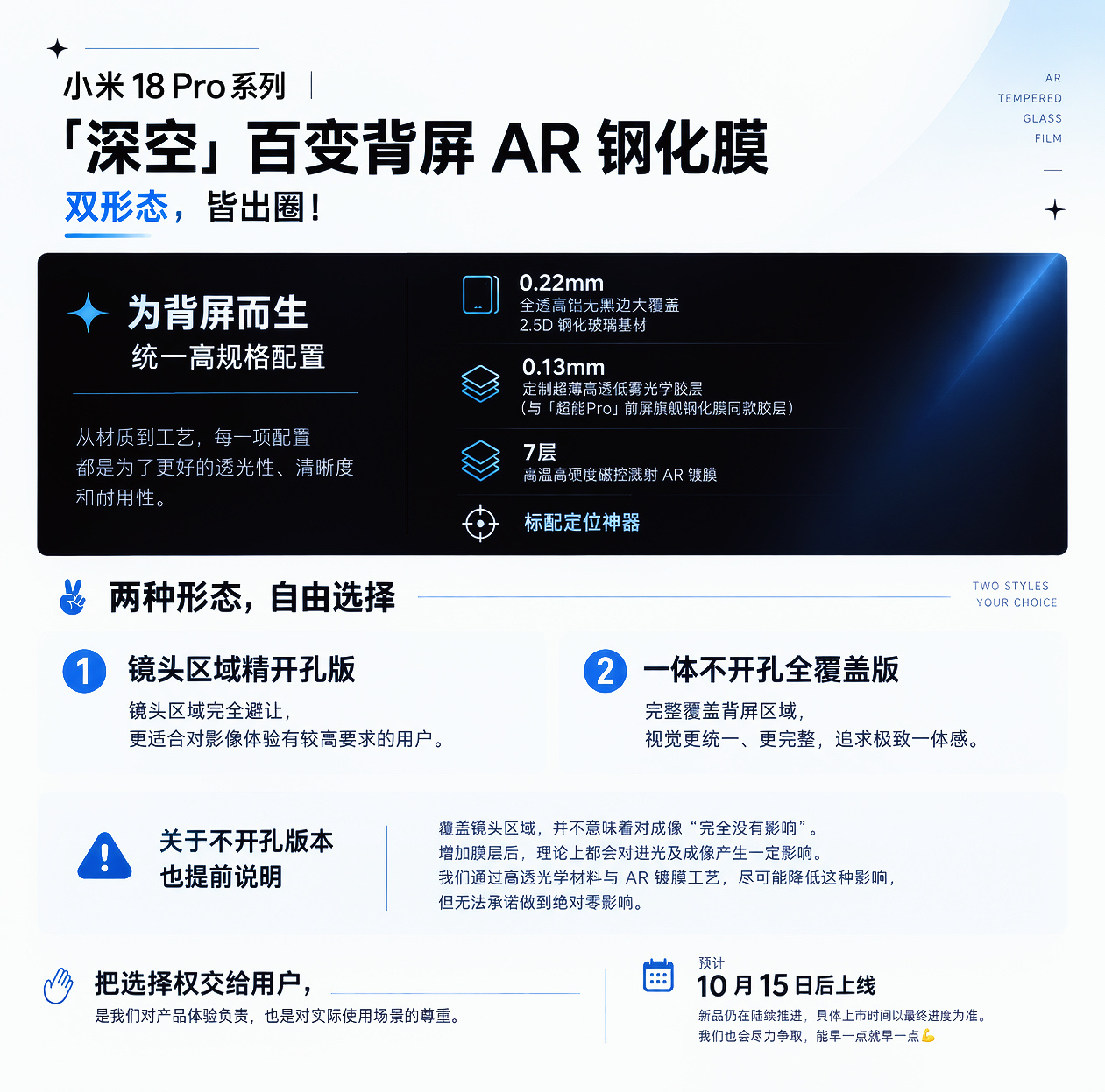 💎 小米18 Pro系列｜「深空」百变背屏 AR 钢化膜｜双形态，皆出圈！📅