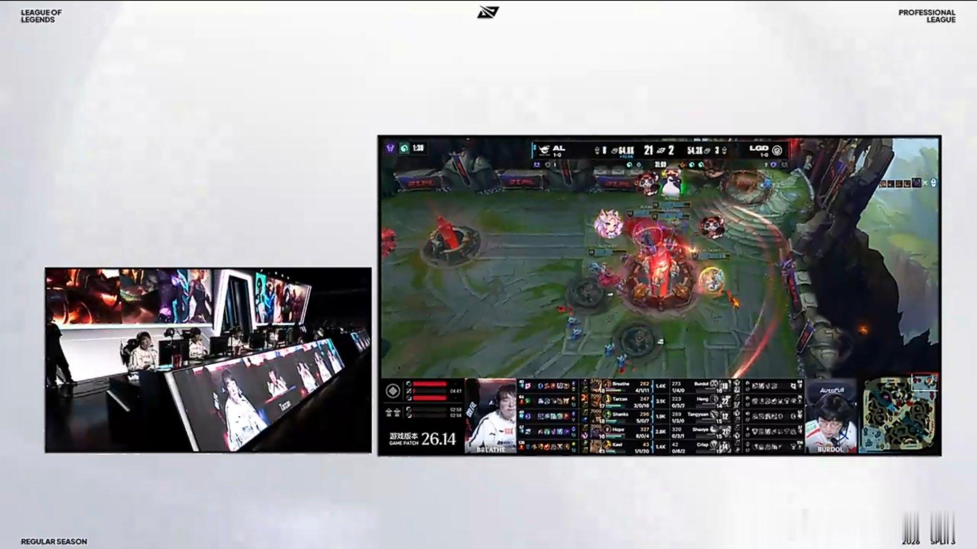 2026lpl第三赛段 恭喜AL 2-0 LGD，拿下今天的比赛！本局MVP：A