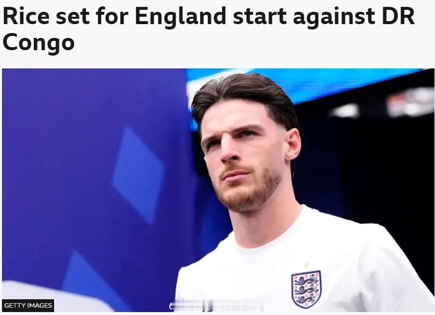 阿森纳 BBC记者SM消息，赖斯预计可以首发出战英格兰对民主刚果的淘汰赛。赖斯在