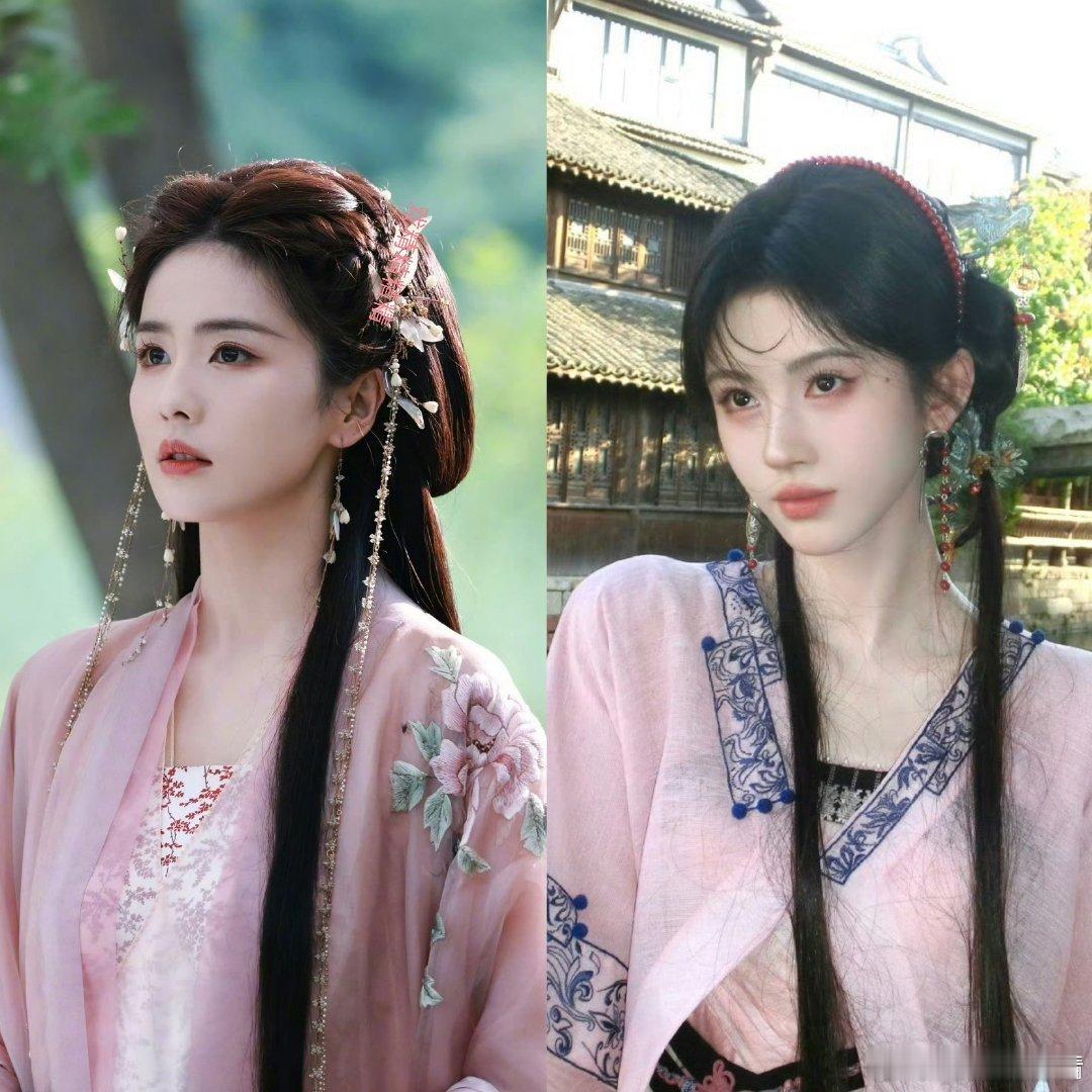 鞠婧祎白鹿粉衣古装造型，94年同龄美女[好喜欢] ​​​